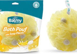 Vican Balmy Bath Pouf Σφουγγάρι Με Πέρλες Σαπουνιού Και Άρωμα Μπανάνα 1 τμχ.