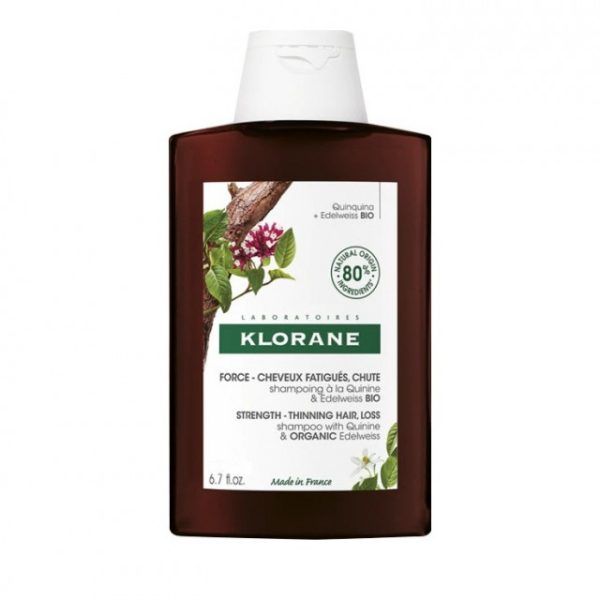 Klorane Shampooing a la Quinine & Edelweiss Bio 400ml Σαμπουάν με Εκχύλισμα Κινίνης & Βιολογικού Edelweiss Κατά της Τριχόπτωσης