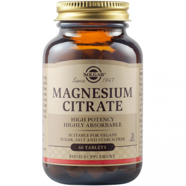 Solgar Magnesium Citrate 200mg 60tabs (Μαγνήσιο)