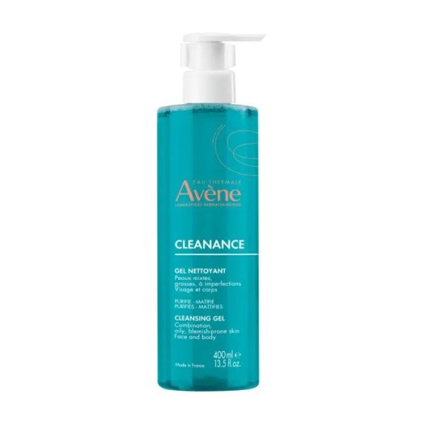 Avene Cleanance Gel Καθαρισμού Nettoyant, Καθαρισμός Προσώπου/Σώματος για Λιπαρά Δέρματα, 400ml
