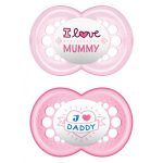 Mam I love Mummy & Daddy Ορθοδοντική Πιπίλα Σιλικόνης 6m+, 2 τεμάχια