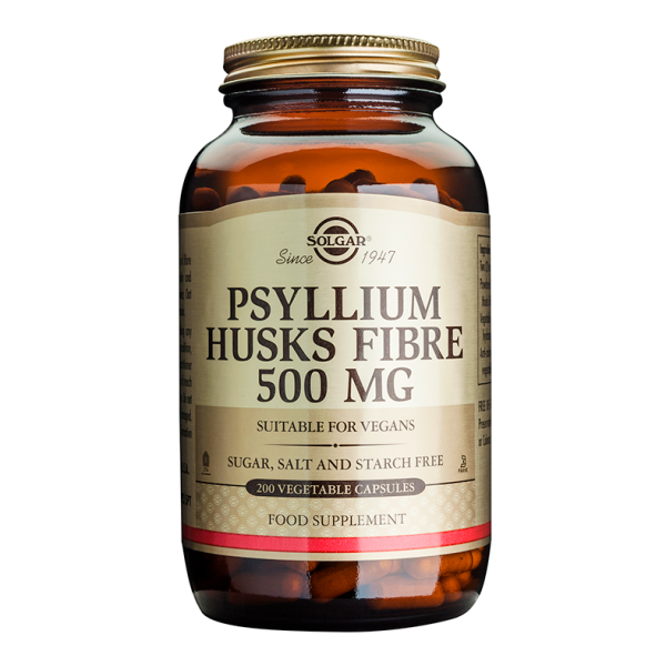 Solgar Psyllium Husks Fibre 500mg Συμπλήρωμα Διατροφής για Περιπτώσεις Χρόνιας ή Παροδικής Δυσκοιλιότητας - Συμβάλλει στον Έλεγχο του Βάρους, 200veg.caps