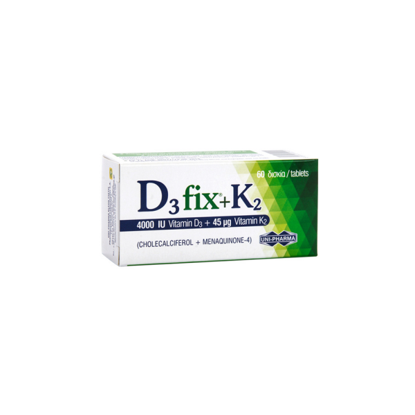 Unipharma D3 Fix 4000iu & K2 45mg 60caps (Συμπλήρωμα Διατροφής με Βιταμίνη D3) 