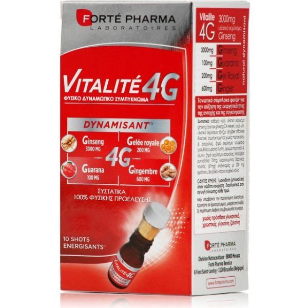 Forte Pharma Vitalite 4G Dynamisant 10 Μονοδόσεις X 10Ml - Φυσικό Τονωτικό