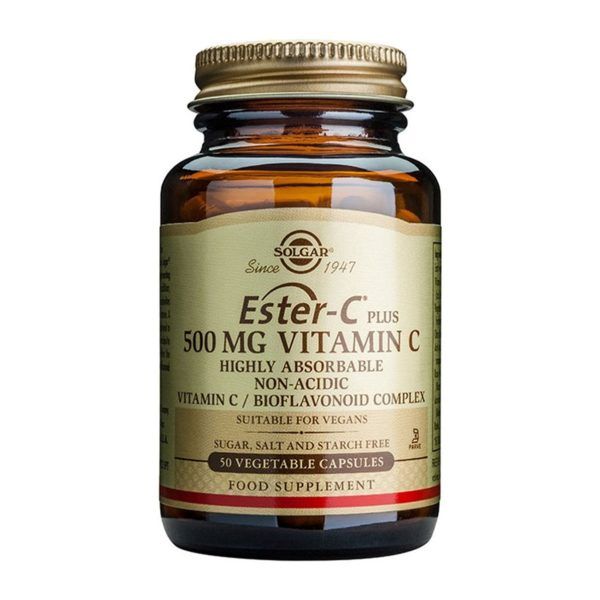 Solgar Ester C 500mg Συμπλήρωμα Διατροφής Βιταμίνη C για Ενίσχυση του Ανοσοποιητικού που Απορροφάται 4 Φορές Περισσότερο, 50veg.caps