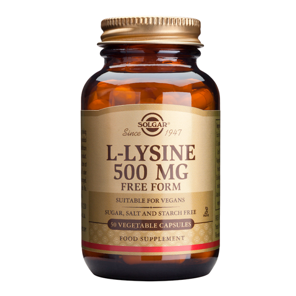 Solgar L-Lysine 500mg Συμπλήρωμα Διατροφής L-λυσίνης Χρήσιμο για Πρόληψη & Επιτάχυνση Χρόνου Ανάρρωσης του Απλού Έρπη, 50tabs