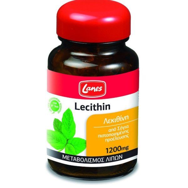 Lanes Lecithin 1200mg Φυσικός Λιποδιαλύτης για Μεταβολισμό των Λιπών, 30caps