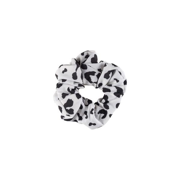 Dalee Hair Scrunchie Άσπρο με Μαύρες Στάμπες
