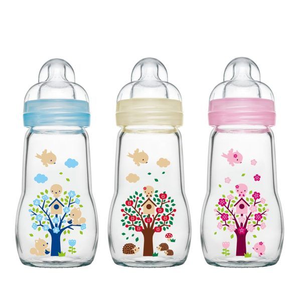 Mam Feel Good Γυάλινο Μπιμπερό 2+ με θηλή Σιλικόνης, 260 ml
