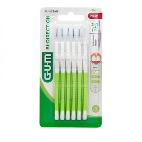 Gum Bi-Direction Μεσοδόντια Βουρτσάκια 0.7mm 6τμχ (2114)