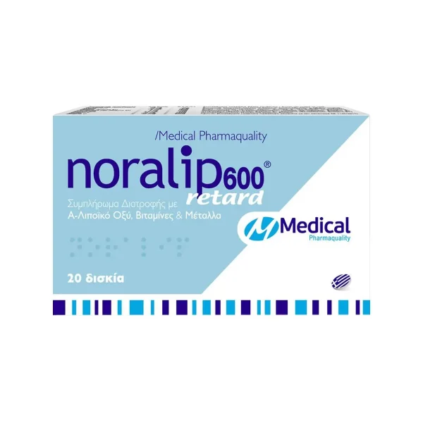 Medical Pharmaquality Noralip 600 Retard 20 δισκία