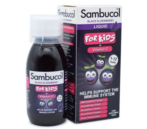 Sambucol Black Elderberry For Kids + Vitamin C Παιδικό Σιρόπι για την Ενίσχυση του Ανοσοποιητικού 120ml