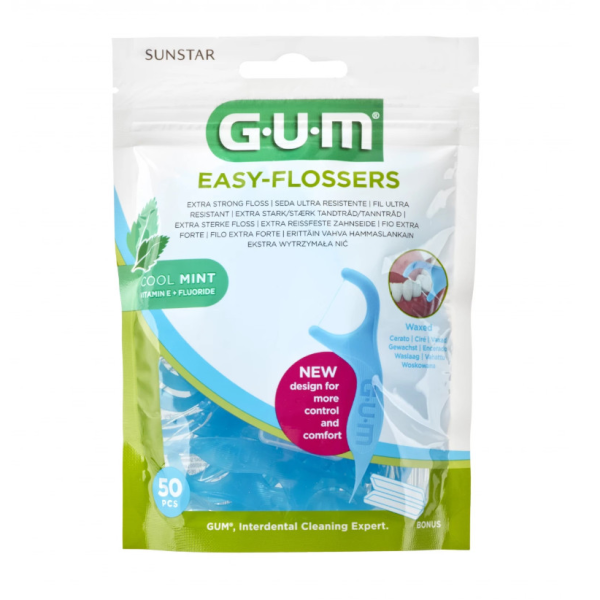 GUM 890 Easy Flossers Οδοντικό Νήμα σε Διχάλες με Γεύση Μέντας 50τμχ
