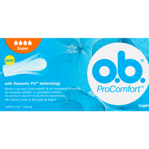 Ob ProComfort Super Ταμπόν Μέτριας έως Μεγάλη Ροής, 16 τεμάχια