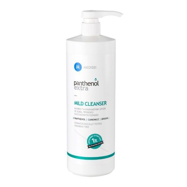 Panthenol Extra Mild Cleanser, Αφρόλουτρο για Σώμα, Πρόσωπο, Ευαίσθητη Περιοχή, 1 Λίτρο