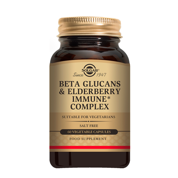 Solgar Beta Glucans & Elderbery Immune Complex Συμπλήρωμα Διατροφής για Ενίσχυση του Ανοσοποιητικού Συστήματος, 60veg.caps