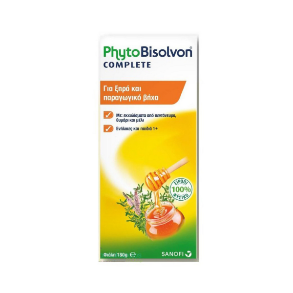 Sanofi PhytoBisolvon Complete Φυσικό Σιρόπι κατά του Ξηρού & Παραγωγικού Βήχα - Για Όλη την Οικογένεια, 180g