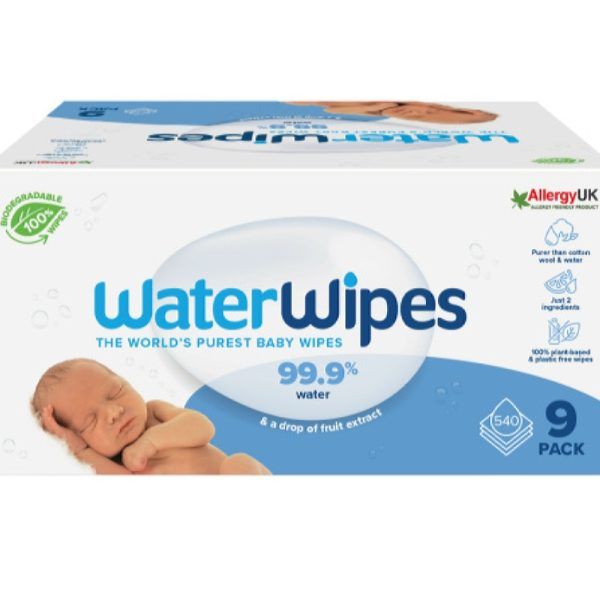 WaterWipes Οικολογικά Μωρομάντηλα με 99,9% Νερό, 9x60τεμ
