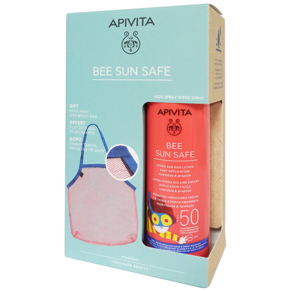 Apivita Πακέτο Προσφοράς Bee Sun Safe Hydra Sun Kids Lotion Spf50, 200ml & Δώρο Παιδική Τσάντα Θαλάσσης με Δίχτυ