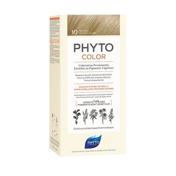 Phyto Phytocolor Μόνιμη Βαφή No10 Blonde Extra Clair Κατάξανθο Πλατινέ, 50ml