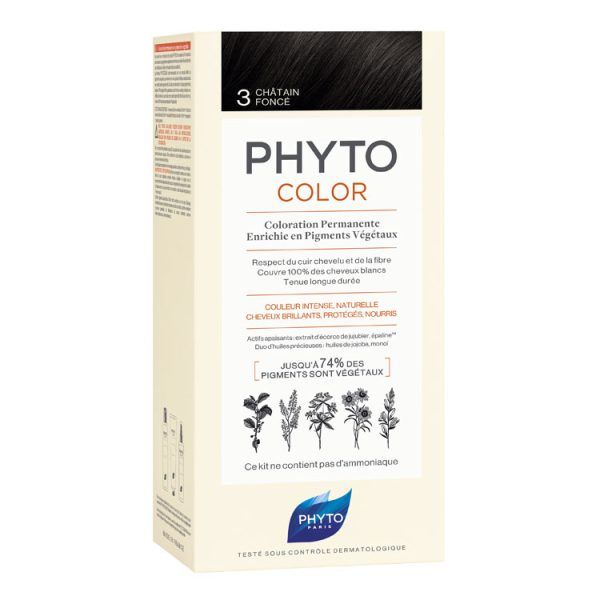 Phyto Phytocolor Νο 3 Dark Brοwn / Καστανό Σκούρο, 1 τεμάχιο