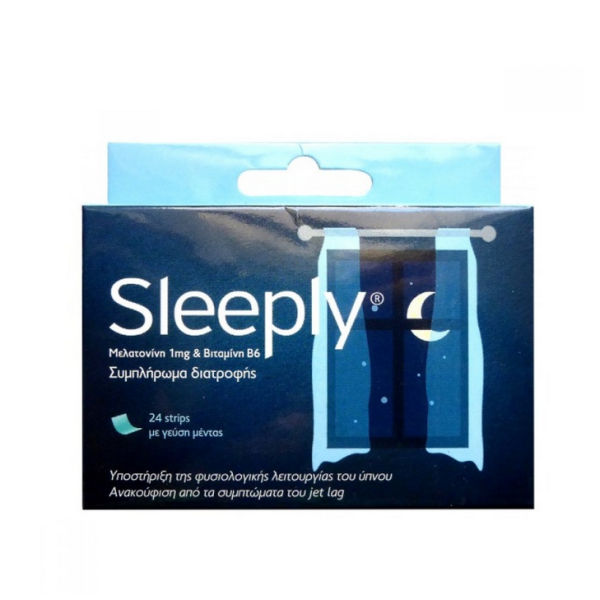 FarmaSyn Sleeply Συμπλήρωμα Διατροφής για Αντιμετώπιση Αϋπνίας με Μελατονίνη & Βιταμίνη Β6 Γεύση Μέντα 24 strips