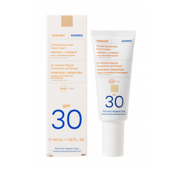 Korres Yoghurt Sunscreen Face Αντηλιακή Κρέμα Προσώπου με Χρώμα SPF30, 40ml