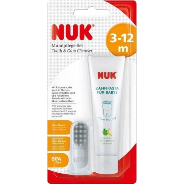 Nuk Tooth & Gum Cleanser Σετ Στοματικής Υγιεινής για Βρέφη 3-12m, 1 τεμάχιο