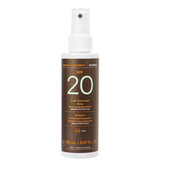Korres Διάφανο Αντηλιακό Σώματος SPF20 150ml