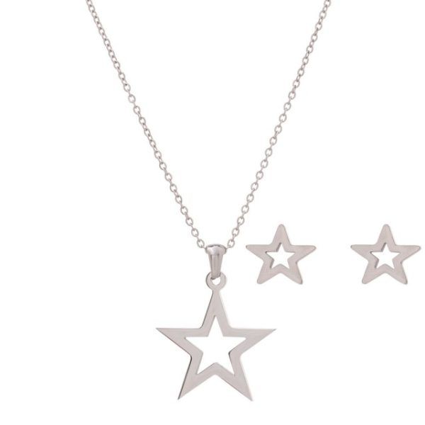 Dalee Σετ Κολιέ/Σκουλαρίκια Stars Stainless Steel