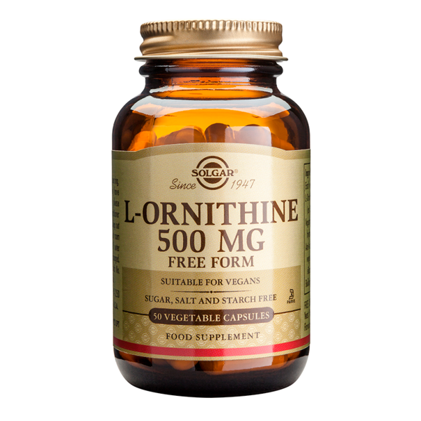Solgar L-Ornithine 500mg Συμπλήρωμα Διατροφής L-Ορνιθίνη Επιδιόρθωση & Δόμηση των Μυών - Ιδανικό για Αθλητές & Αθλούμενους, 50veg.caps