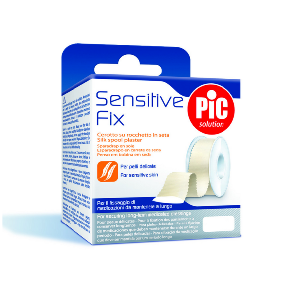 Pic Solution Sensitive Fix Αυτοκόλλητο Ρολό Λευκοπλάστη από Μετάξι 2,5cm Χ 5m 1τμχ