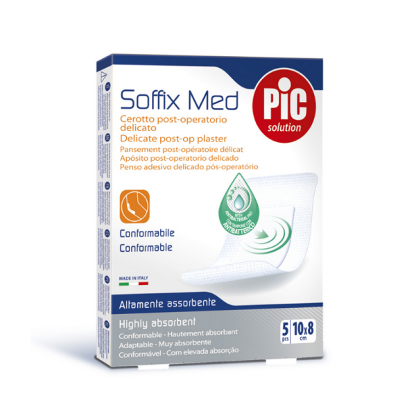Pic Solution Soffix Med Post-op Plaster (10 x 8cm) Μετεγχειρητικό Αυτοκόλλητο Τσιρότο, 5 τεμάχια