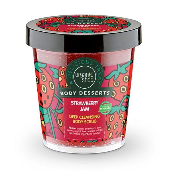 Organic Shop Body Desserts Strawberry Jam Απολεπιστικό Σώματος για Βαθύ Καθαρισμό με Μαρμελάδα Φράουλα 450ml