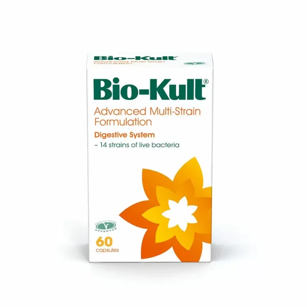 Bio-Kult Advanced Προηγμένη Φόρμουλα Προβιοτικών με 14 Στελέχη Φιλικών Βακτηρίων για την Πλήρη Ενίσχυση του Πεπτικού Συστήματος από τη Στοματική Κοιλότητα έως & το Παχύ Έντερο, 60 caps