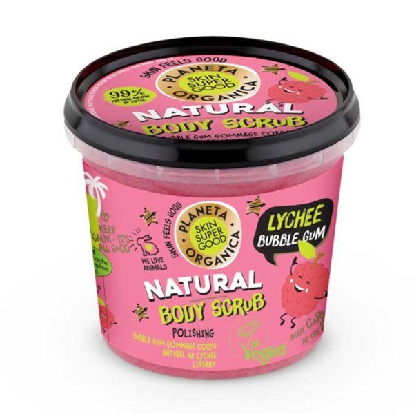 Natura Siberica-Planeta Organica Skin Super Good Natural Body Scrub, Lychee Bubble Gum, 360ml