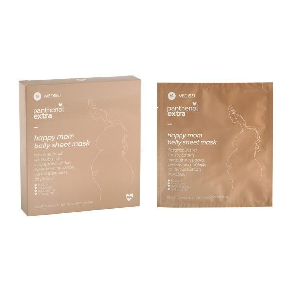 Medisei Panthenol Extra Happy Mom Belly Καταπραϋντική & Eνυδατική Μάσκα Κοιλιάς, 1τμχ