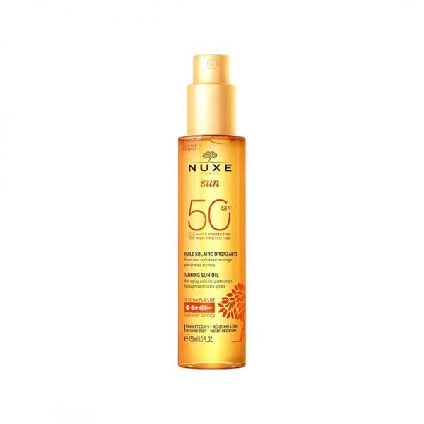 Nuxe Sun Tanning Oil High Protection SPF50 - Αντηλιακό Λάδι για Πρόσωπο & Σώμα (150ml)
