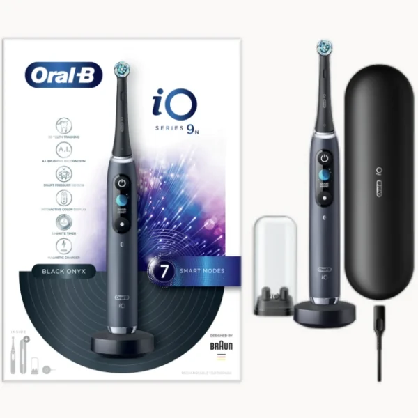 Oral-B iO Series 9N Ηλεκτρική Οδοντόβουρτσα με Χρονομετρητή και Αισθητήρα Πίεσης Black Onyx 1τμχ