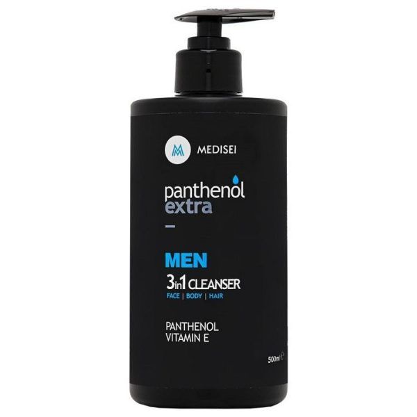 Medisei Panthenol Extra Men 3 in 1 Cleanser Ανδρικό Καθαριστικό Για Πρόσωπο, Σώμα & Μαλλιά 500ml