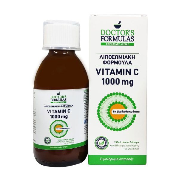 Doctor's Formula Vitamin C 1000mg Συμπλήρωμα Διατροφής, Λιποσωμιακή Φόρμουλα με Βιταμίνη C 150ml πόσιμο διάλυμα
