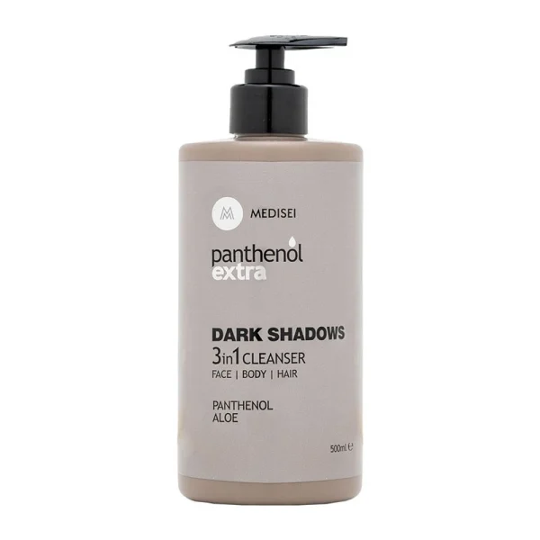 Medisei Panthenol Dark Shadows 3in1 Cleanser, Ανδρικό Αφρόλουτρο & Σαμπουάν - 500ml
