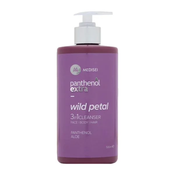 Medisei Panthenol Extra Wild Petal 3 In 1 Cleanser, Γυναικείο Αφρόλουτρο & Σαμπουάν 500ml