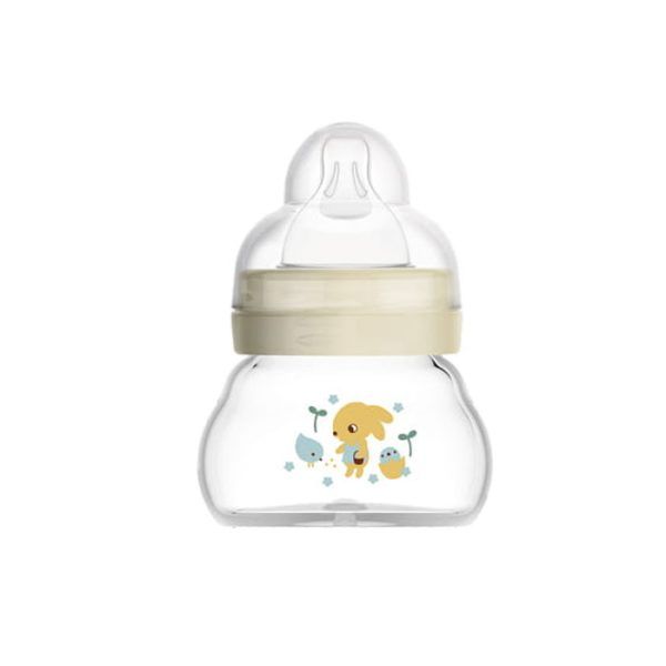 Mam Μπιμπερό Γυάλινο Feel Good 0m  Κρεμ 90ml