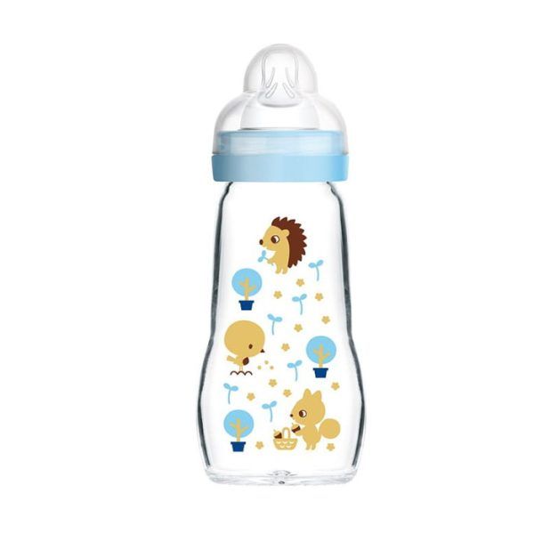 Mam Μπιμπερό Γυάλινο Feel Good 2m+ Μπλε 260ml