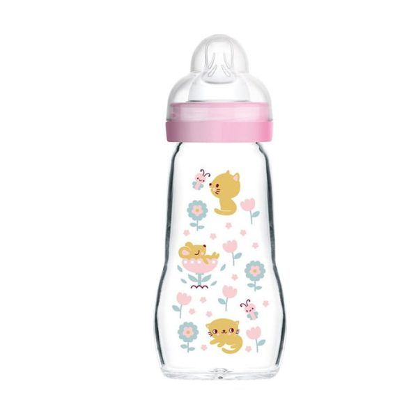 Mam Μπιμπερό Γυάλινο Feel Good 2m+ Ροζ 260ml
