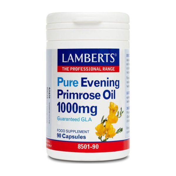 Lamberts Pure Evening Primrose Oil 1000mg Συμπλήρωμα με Γ-Λινολεϊκό οξύ (GLA) για Γυναίκες στην Εμμηνόπαυση 90 caps