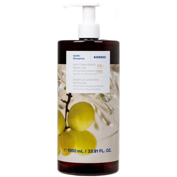 Korres Renewing Body Cleanser Αφρόλουτρο Αμπέλι Σαντορίνης, 1000ml