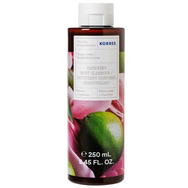 Korres Shower Gel Ginger Lime Αφρόλουτρο Τζίντζερ Μοσχολέμονο, 250ml