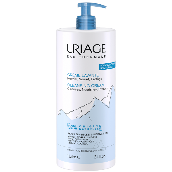 Uriage Cleansing Cream Κρέμα Καθαρισμού για Πρόσωπο, Σώμα & Μαλλιά για Ευαίσθητο Δέρμα 1000ml
